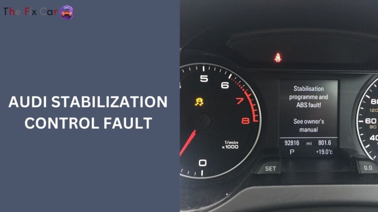 Audi Stabilization Control Fault